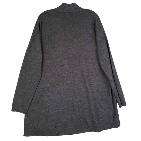 Eileen Fisher Open Front Cardigan Merino Wool Women’s Size XL Gray LS - Picture 3 of 8